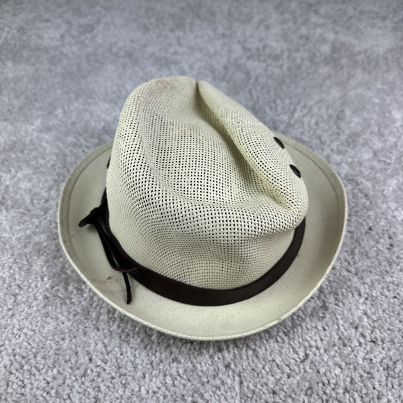 Charlie Paige Other - Pau Charly Men's Fedora Panama Cuban Hat Beige Straw Flat Brim Summer Sun Cap